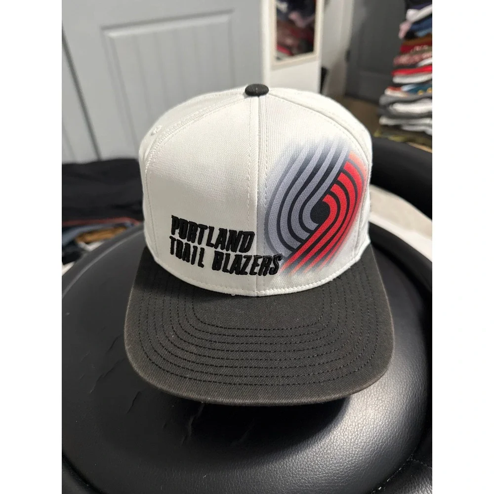 Adidas Portland Trail Blazers NBA Snapback Hat White Black Youth Adjustable Cap